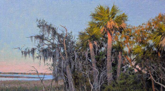 PleinAir Salon - First Place Overall: “Dawn’s Grace” (oil, 16 x 20 in.) by Chris Bell