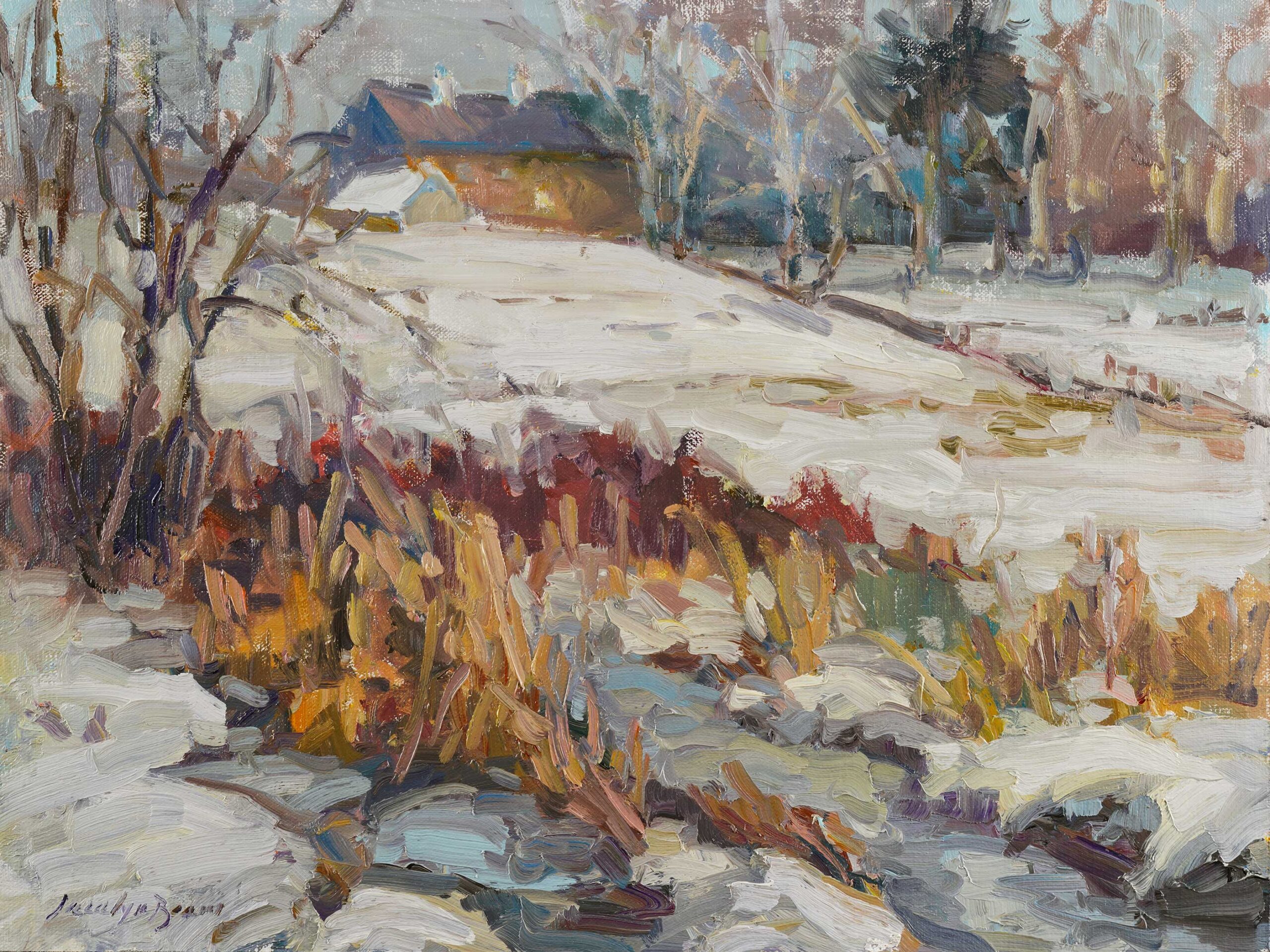 1. Annie Strack, "Brandywine in Winter," 2020, watercolor, 12 x 16 in., Private collection, Plein air