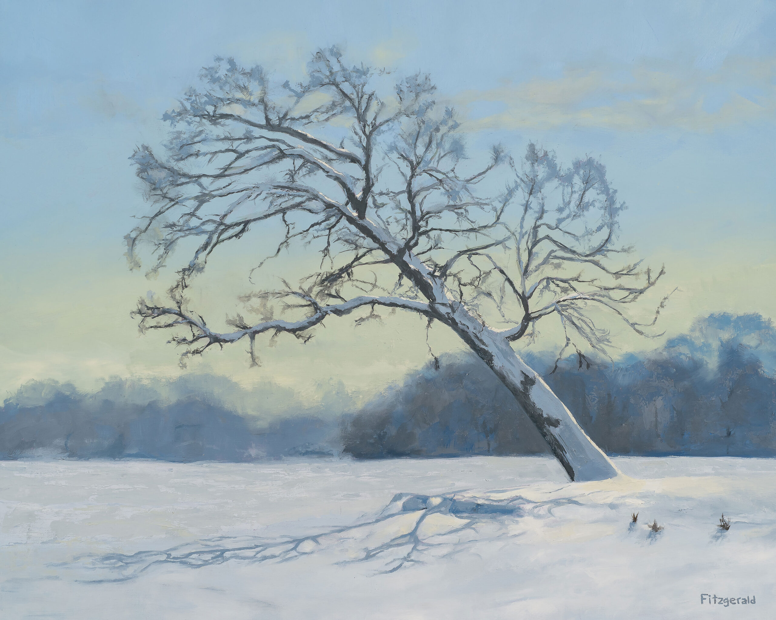 1. Abbey Fitzgerald, "Deep Freeze," 2022, oil, 24 x 30 in., Available from artist, Studio from plein air study