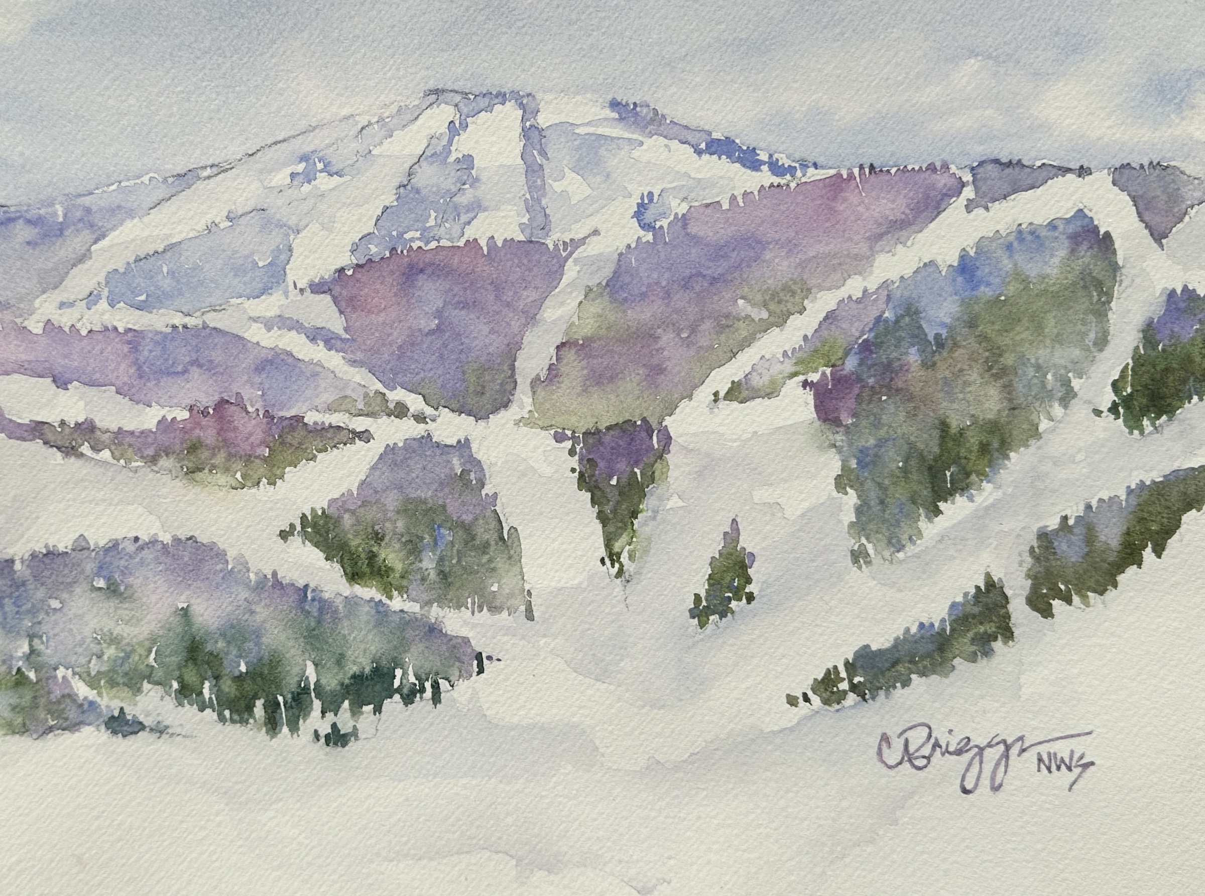 3. Cindy Briggs, "Deer Valley Resort, Park City, Utah," 2023, watercolor, 8 x 10 in., Available from artist, Plein air