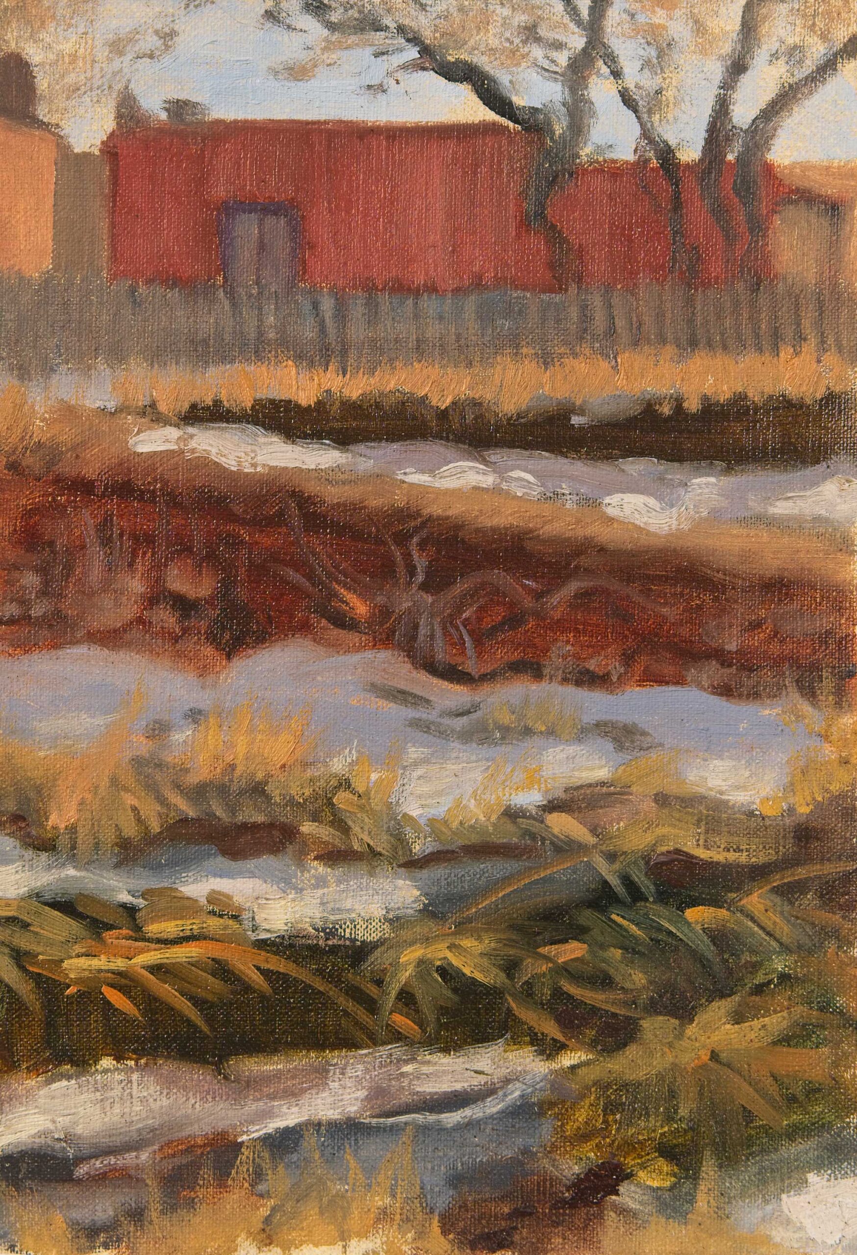 7. Deanne Kroll, "Santa Fe Layers," 2021, oil, 7 x 5 in., Available from artist, Plein air