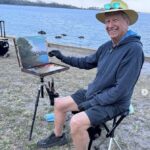 "Great day plein air painting during the Winter Art escape."