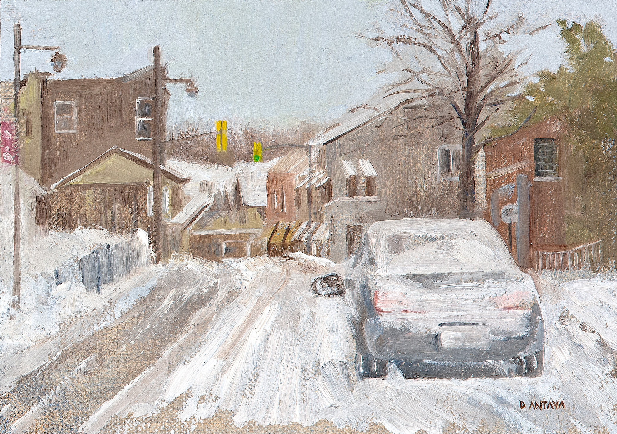 7. Denise Antaya, "Too Cold to Go Out," 2022, oil, 5 x 7 in., Private collection, Plein air