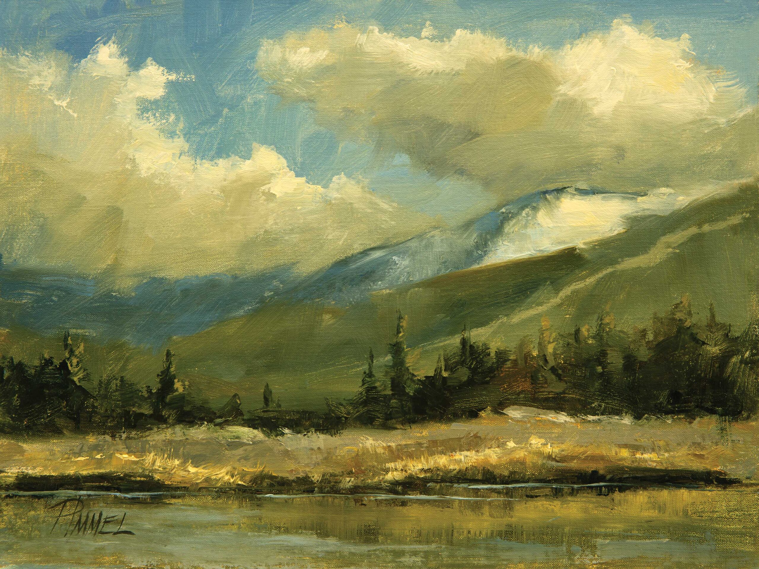 Peggy Immel, "Beaver Ponds," 2019, oil, 9 x 12 in., private collection, plein air painting