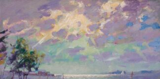 John Eiseman, “River Dance,” 2024, oil, 12 x 16 in., Private collection, Plein air