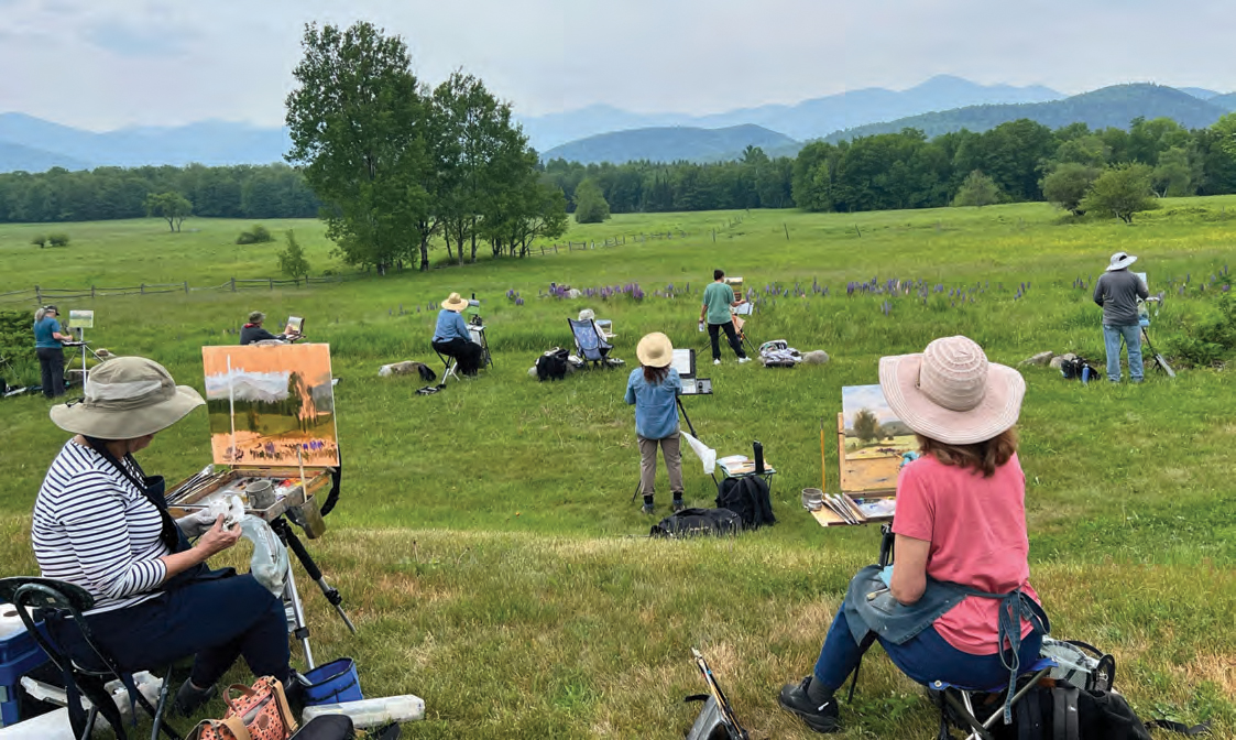 Artists paint one of many beautiful vistas at the Adirondacks Publisher’s Invitational in Upstate New York.