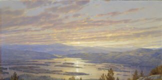 William Trost Richards, "Lake Squam From Red Hill," 1874, watercolor, gouache, and graphite on light gray-green wove paper, 8 7/8 x 13 9/16 in., Metropolitan Museum of Art, Gift of The Reverend E. L. Magoon, D.D., 1880
