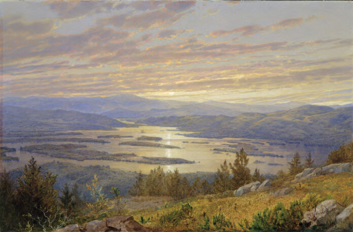 William Trost Richards, "Lake Squam From Red Hill," 1874, watercolor, gouache, and graphite on light gray-green wove paper, 8 7/8 x 13 9/16 in., Metropolitan Museum of Art, Gift of The Reverend E. L. Magoon, D.D., 1880 William Trost Richards, "Lake Squam From Red Hill," 1874, watercolor, gouache, and graphite on light gray-green wove paper, 8 7/8 x 13 9/16 in., Metropolitan Museum of Art, Gift of The Reverend E. L. Magoon, D.D., 1880