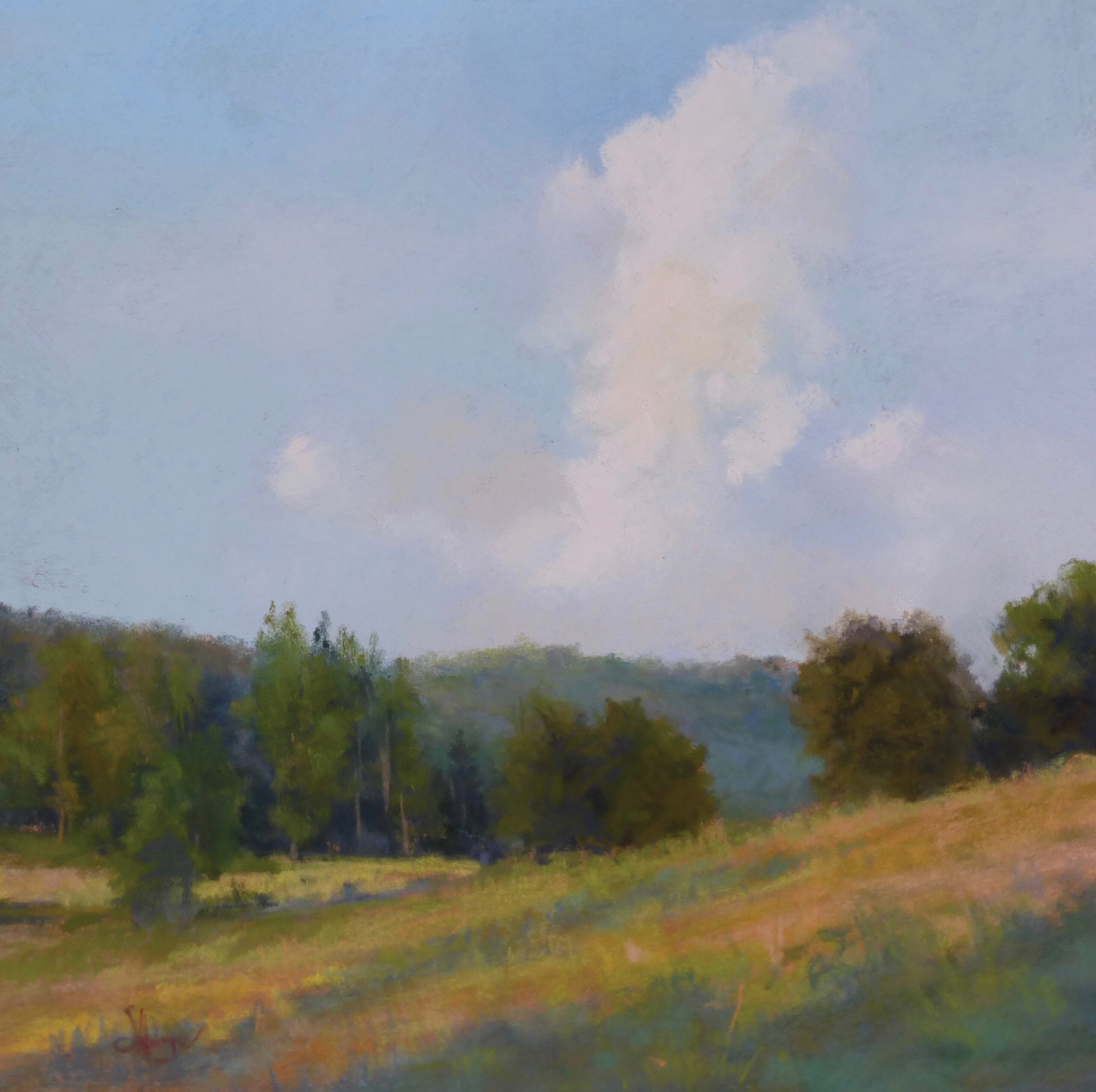 Sophie Amauger, "August Near Catus," 2017, pastel, 10 1/2 x 10 1/2 in., Available from artist, Plein air and studio