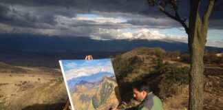 plein air painting in Mexico