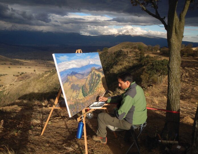 plein air painting in Mexico