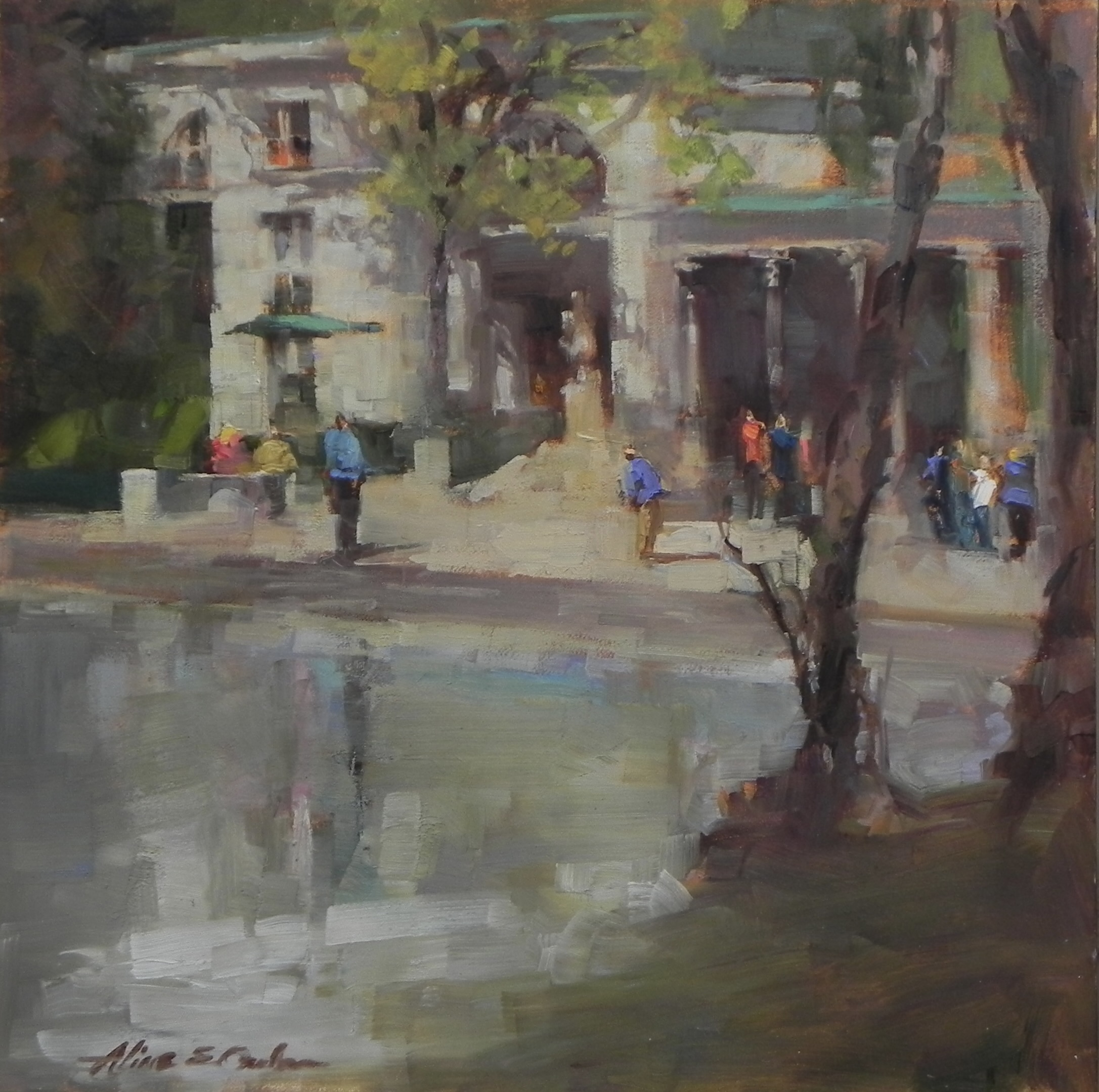 Aline Ordman, “Poland,” 2015, oil, 12 x 12 in., Private collection, Studio