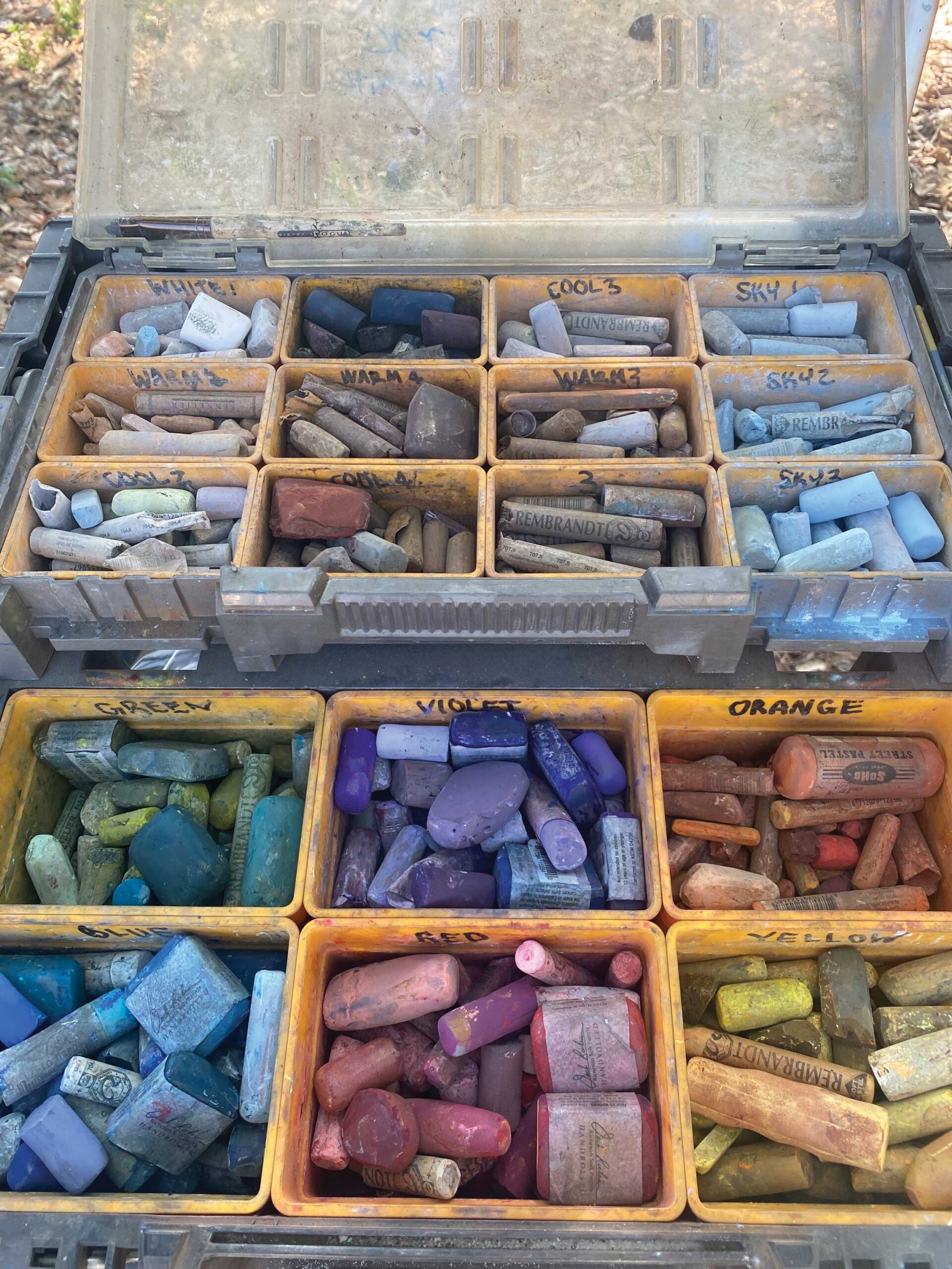 A close-up of Shawn Dell Joyce’s toolbox organization