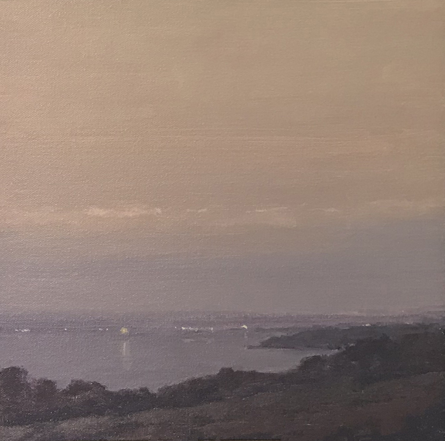 Brian Sindler, "Early Morning, Bonobo Winery," 2018, acrylic, 12 x 12 in., Private collection, Plein air