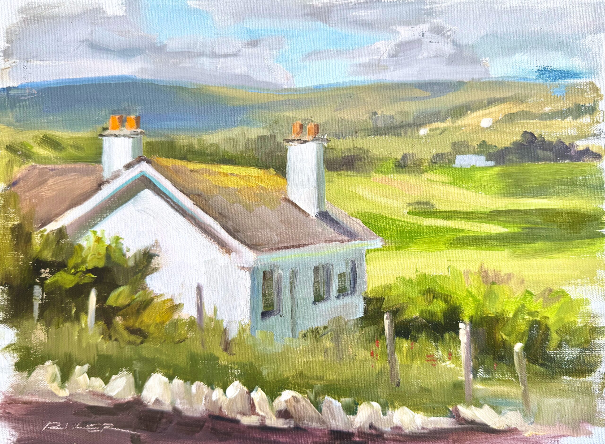 Julie Riker, “Irish Cottage,” 2024, oil, 9 x 12 in., Private collection, Plein air