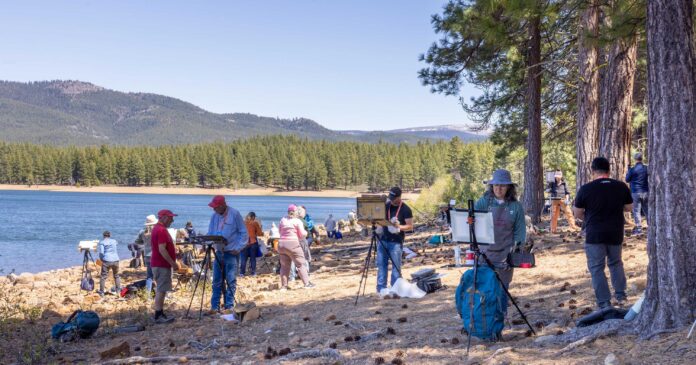 Artists painting together during one of the 2025 Plein Air Convention & Expo (PACE) paint-outs. Artists painting together during one of the 2025 Plein Air Convention & Expo (PACE) paint-outs.