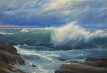 Olena Babak, "Boathouse Cove," 2024, oil, 30 x 40 in., private collection, plein air - Paint for Preservation