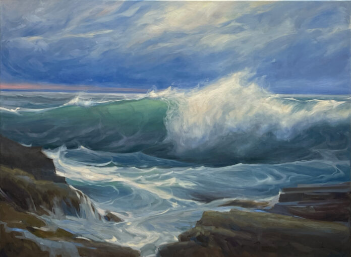 Olena Babak, "Boathouse Cove," 2024, oil, 30 x 40 in., private collection, plein air - Paint for Preservation