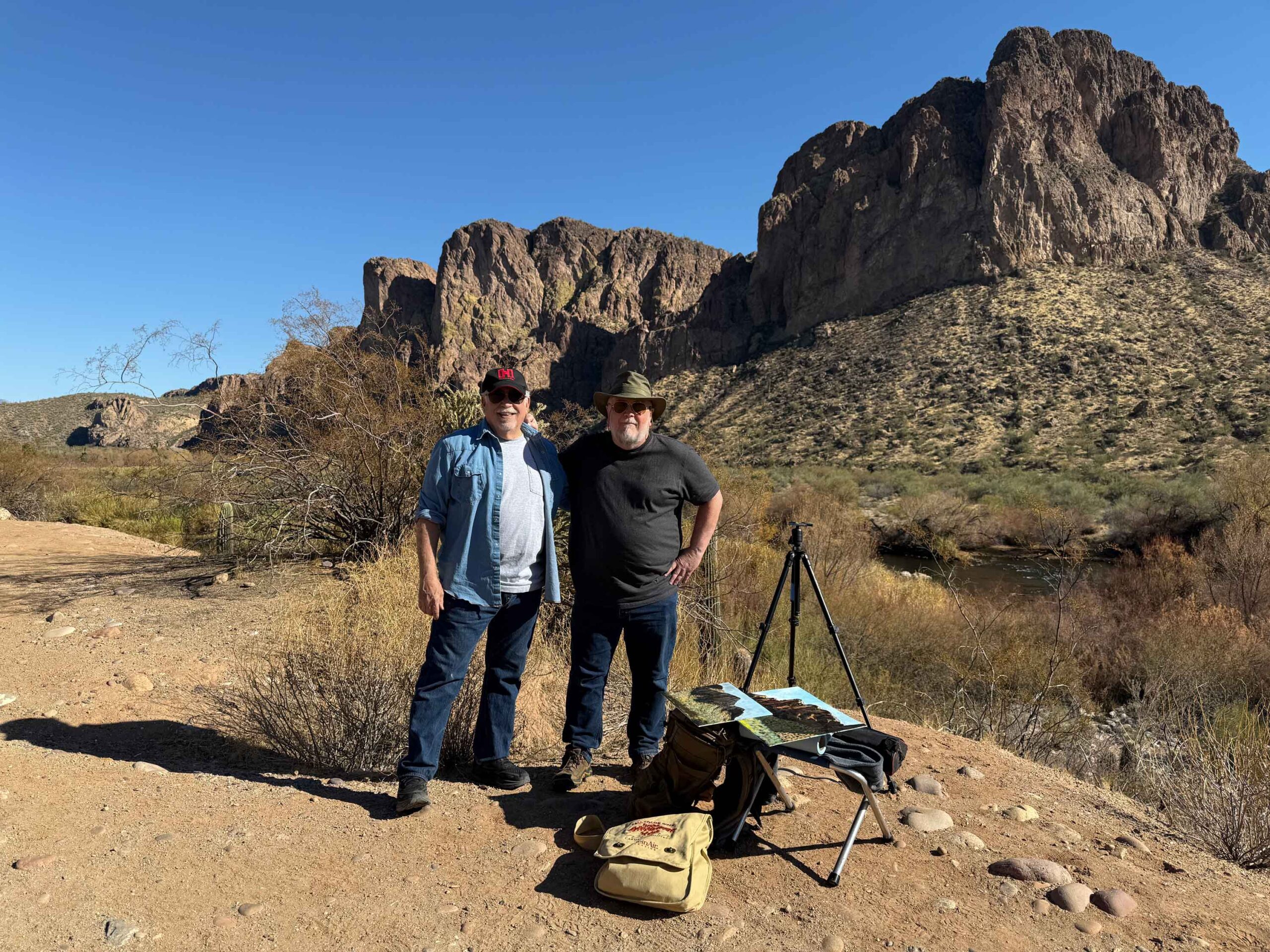 Meeting up to paint the desert en plein air