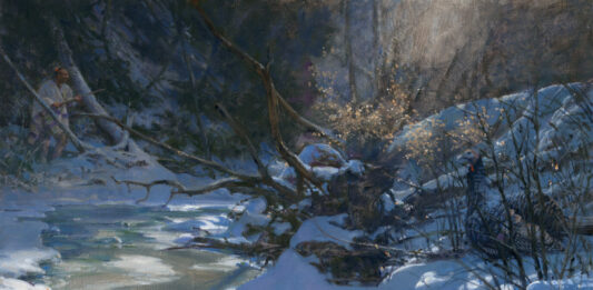 PleinAir Salon - John Buxton, “Sunburst Upon a Tranquil Silence,” Oil, 24x22 in.