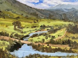 simplifying shapes - Acrylic landscape by Georgia Mansur