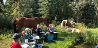 Mia Jaworski and friends, plein air painting