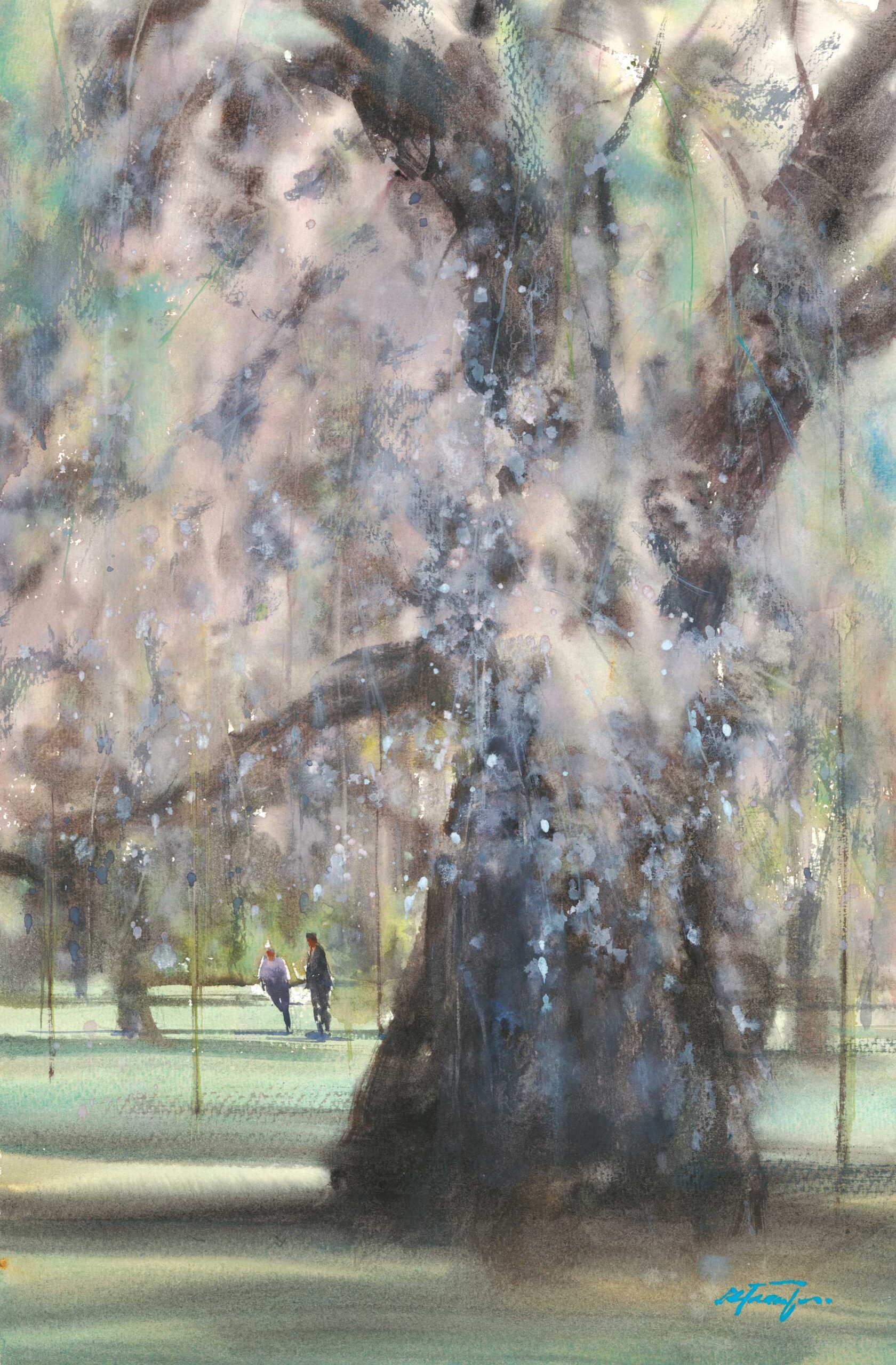 Keiko Tanabe, "Royal Radiance," 2024, watercolor, 21 1/2 x 14 1/2 in., Private collection, Studio