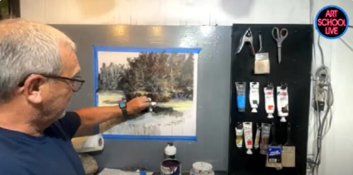 Add Texture to Your Paintings - Tom Christopher during his Art School Live free painting demonstration