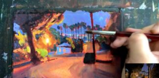 A moment from this recent Art School Live demo on how to paint with gouache, with Danny Folkman