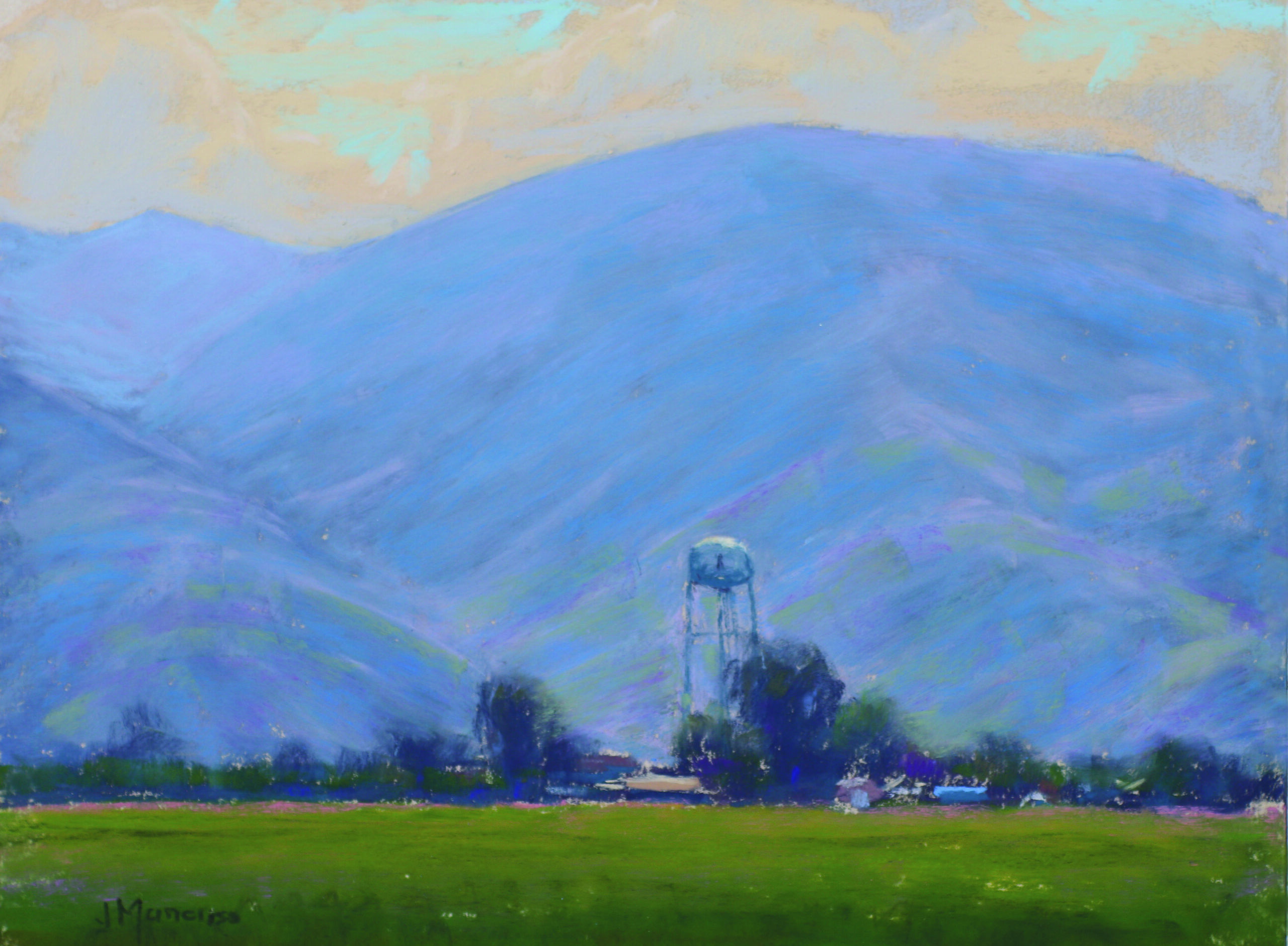 Joseph Mancuso, “West of Arvin,” 2024, pastel, 9 x 12 in., Private collection, Plein air