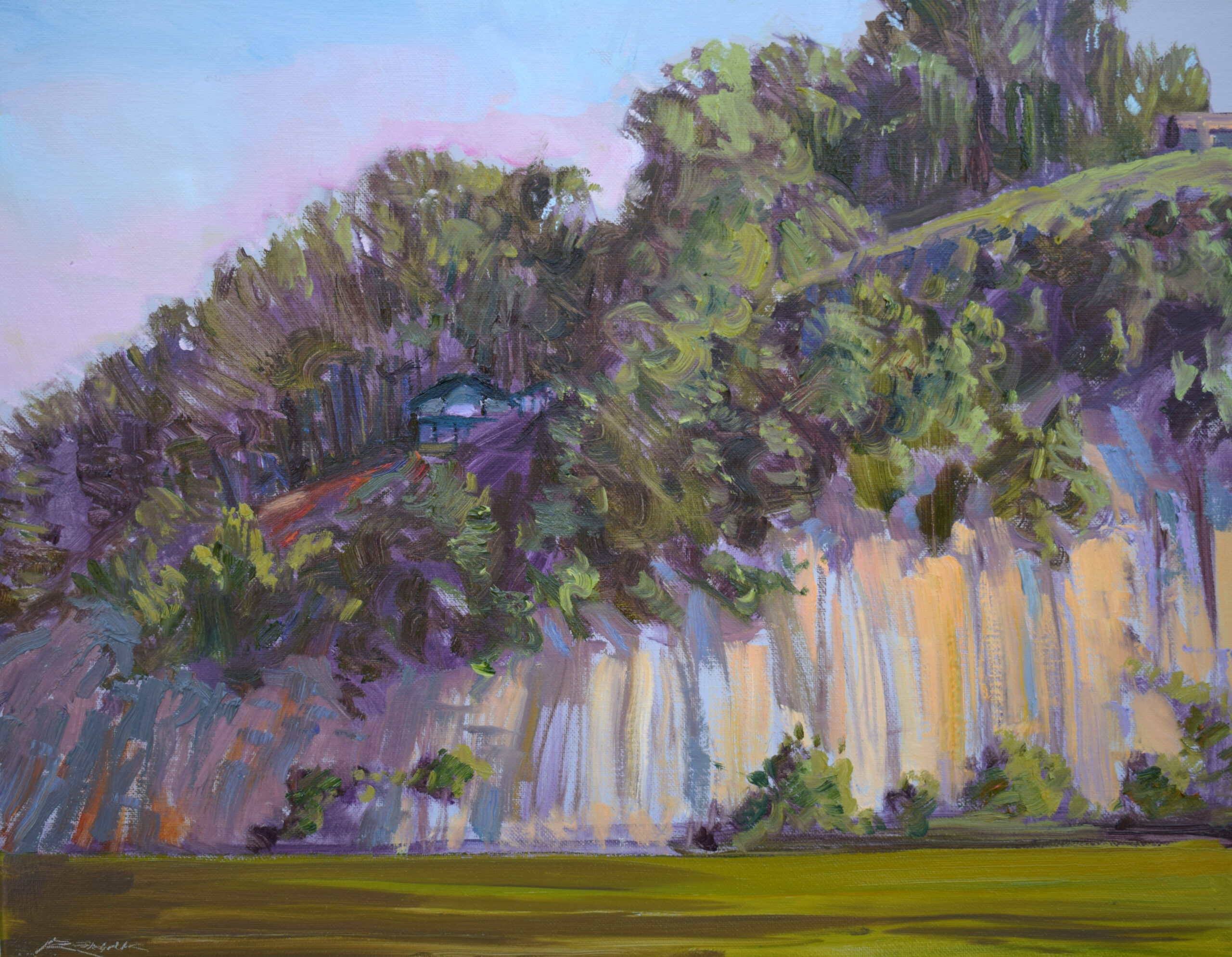 Jim Rehak, “The Bluff,” 2022, oil, 16 x 20 in., Available from artist, Plein air