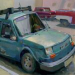 Angela Sung, "Cuba Car," 2021, gouache, 11.5 x 8 in.