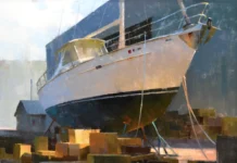 Door County Plein Air: Marc Anderson, "Center Pointe Glow Up"