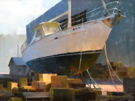 Door County Plein Air: Marc Anderson, "Center Pointe Glow Up"