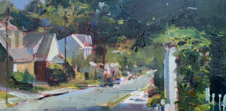 Bridger Barksdale, "On a Walk," 2023, oil, 6 x 8 in., private collection, plein air