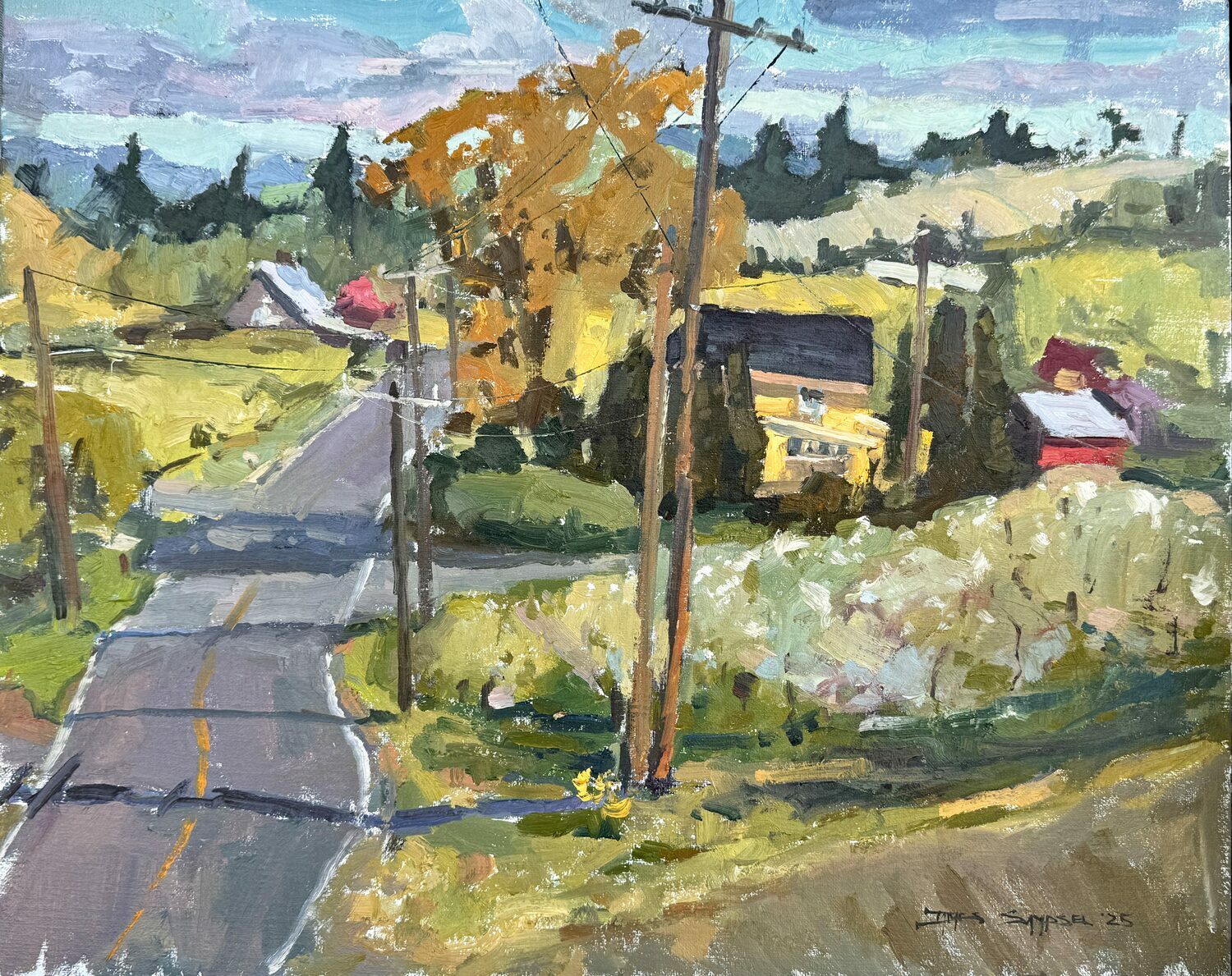 Best Plein Air Oil: James Sampsel, "I Can Smell the Blossoms," 16 x 20 in.