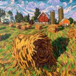 Kevin Barton, “The Big Bale,” 2023, oil, 36 x 48 in., Private collection, Plein air and studio