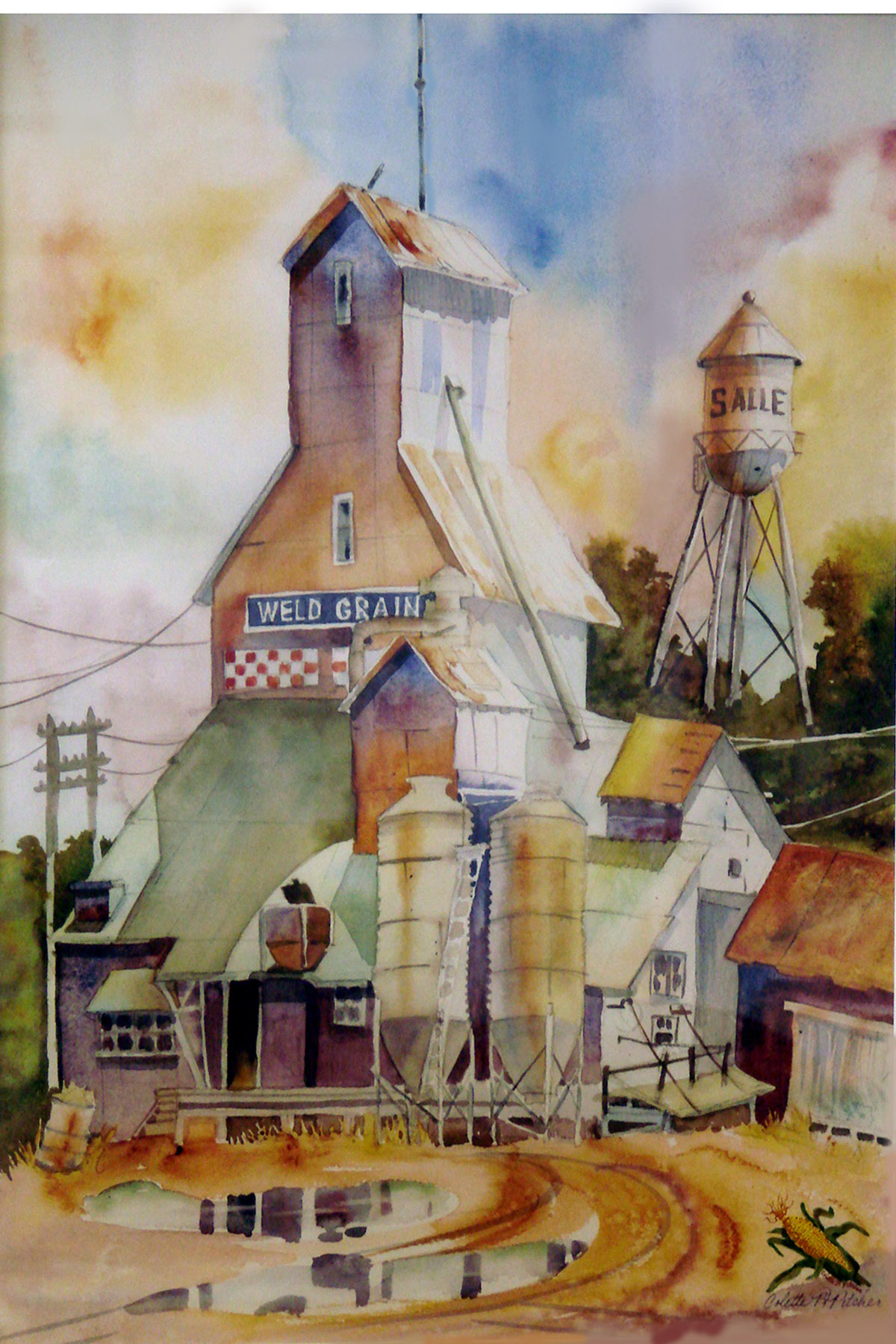 Colette Pitcher, “LaSalle Elevator,” 2022, watercolor, 22 x 15 in., Private collection, Plein air and studio 