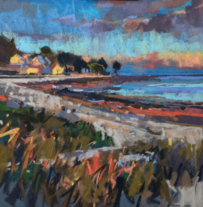 Richard Suckling, "Saint Jacques Study," 2024, pastel, 10 x 10 in., available from artist, plein air