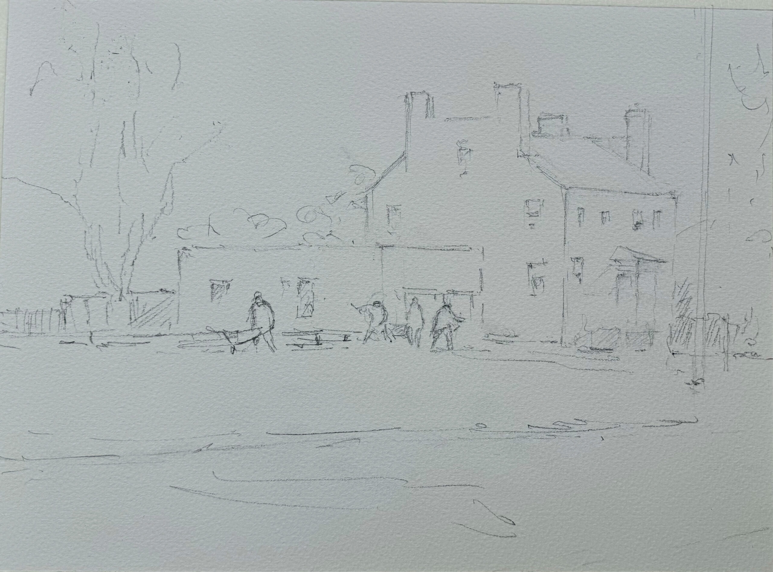 Painting with watercolors - step 1