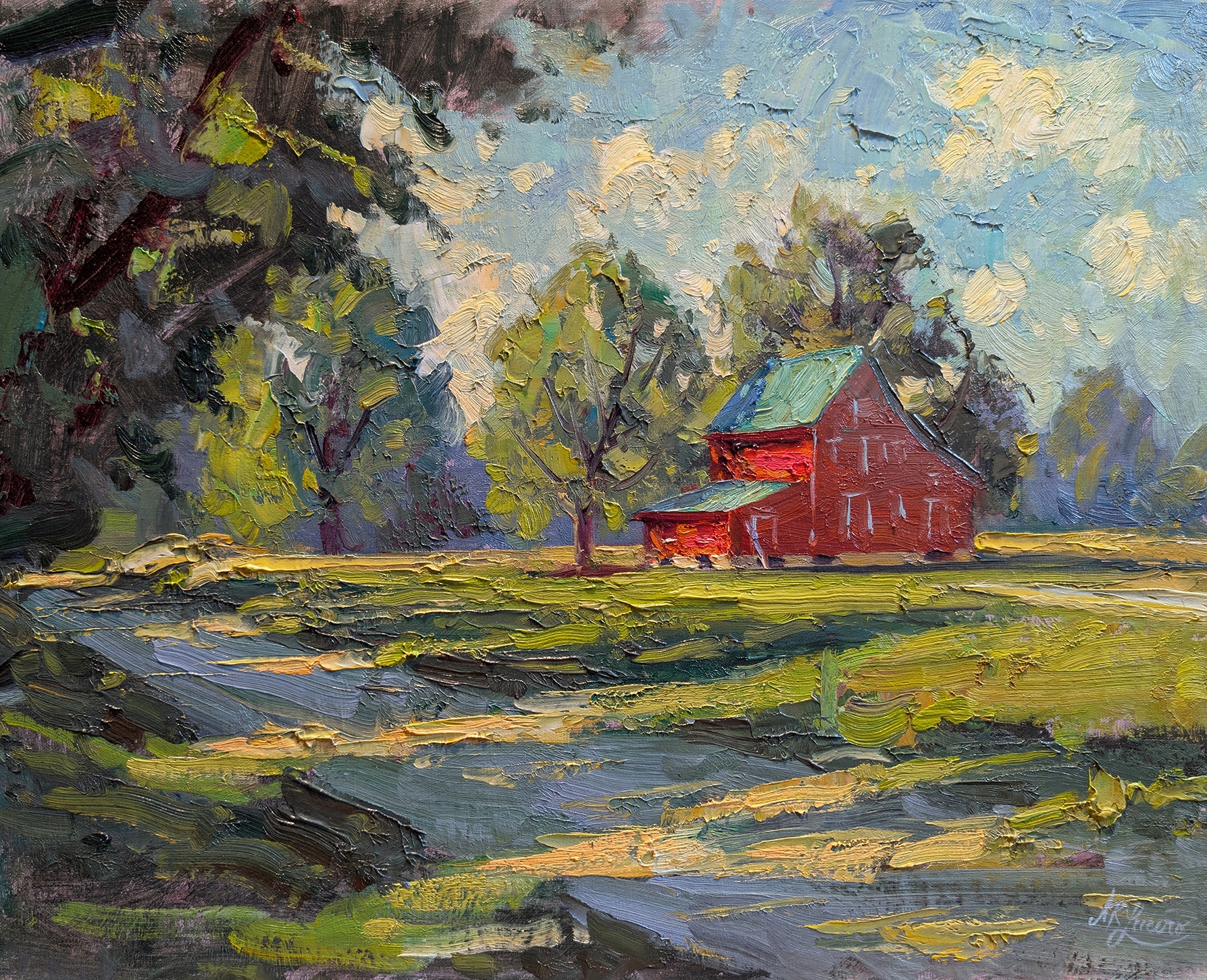 Andre Lucero, “Sunny Days,” 2019, oil, 16 x 20 in., Available from artist, Plein air