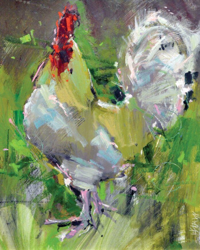 Painting exercise - During COVID I painted a lot of roosters.