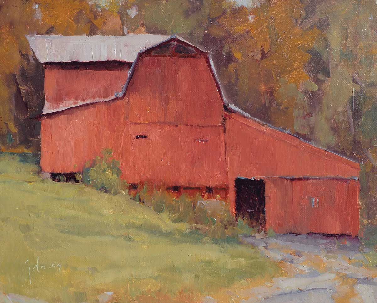 Collecting art - Julie Davis, "Early Autumn, Vermont," 2019, oil, 8 x 10 in., collection the artist, plein air