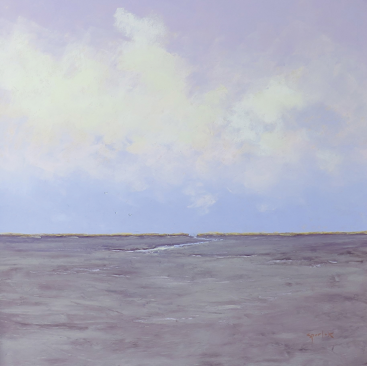 Stan Sperlak, "Cape May, Tidal Flats," 2021, 16 x 16 in., private collection, plein air