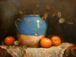 First Place Overall: Paula Holtzclaw, "A Touch of Lace," oil, 16 x 20 in., PleinAir Salon