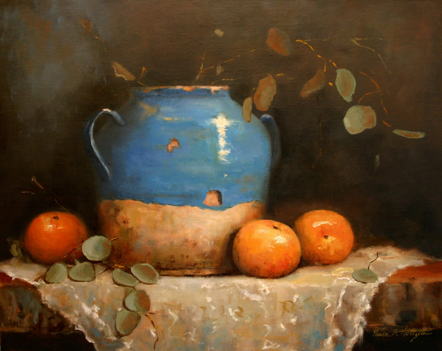 First Place Overall: Paula Holtzclaw, "A Touch of Lace," oil, 16 x 20 in., PleinAir Salon art competition