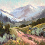 Artist to Watch: Sarah Anne Wilson plein air painting of a mountain valley - Sarah Anne Wilson, "Wellsvilles in Spring," 2024, oil, 11 x 14 in., available from the artist, plein air and studio