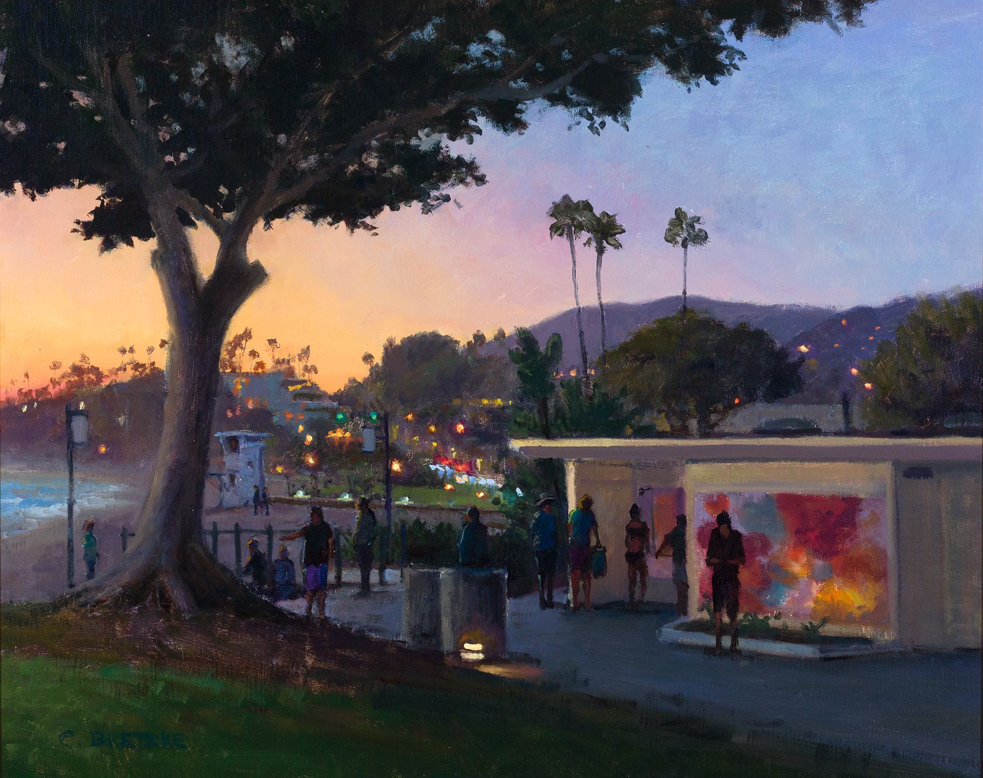 Jean Stern Distinctive Merit Legacy Award: Carl Bretzke, "By the Shower at Dusk," oil, 16 x 20 in.