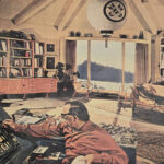 Millard Sheets at work in his watercolor studio at Barking Rocks