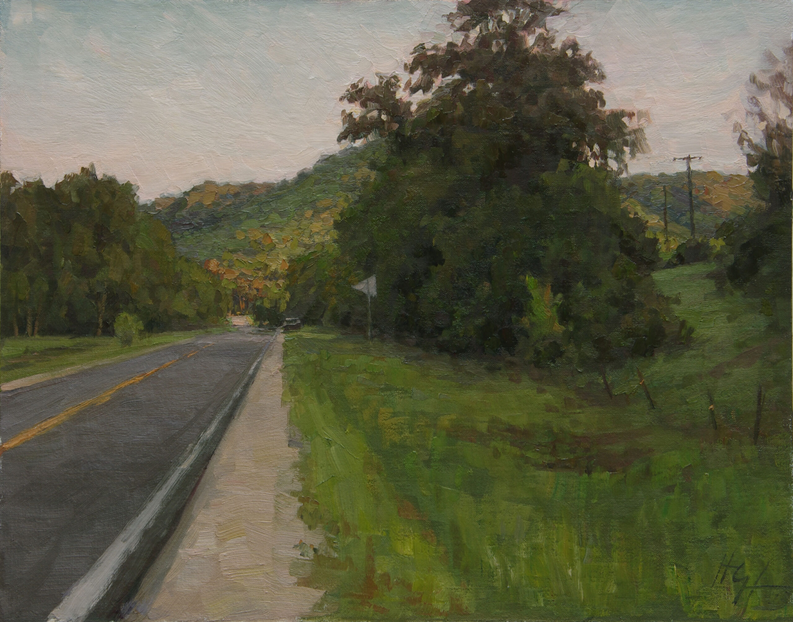 Hannah C. Heyer, "New Hartford Evening," 2023, oil, 11 x 14 in., private collection, plein air